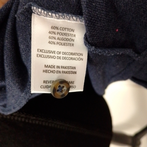 Laguna Large Men Button Down Shirt Navy Blue Cotton Polyester Blend Comfy Mens - Picture 6 of 7